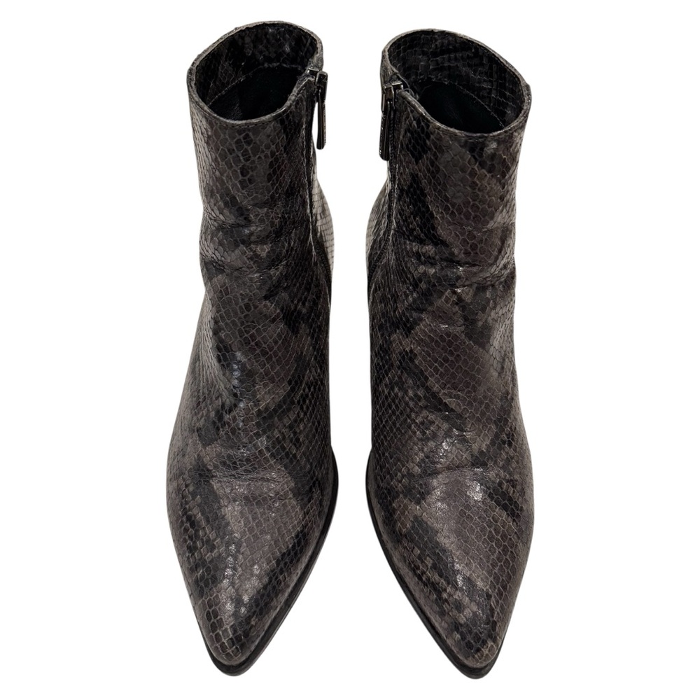 275 Central Snakeskin Ankle Booties Point Toe Women’s size 38 Grey Black - Picture 5 of 9